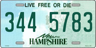 NH license plate 3445783