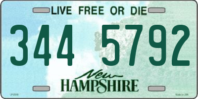 NH license plate 3445792