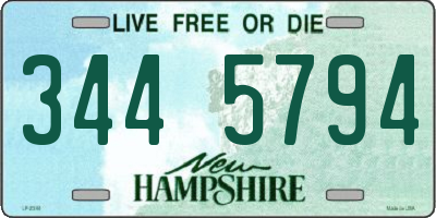 NH license plate 3445794