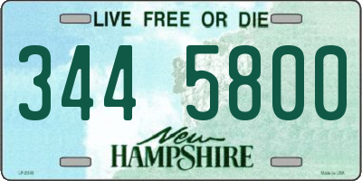 NH license plate 3445800