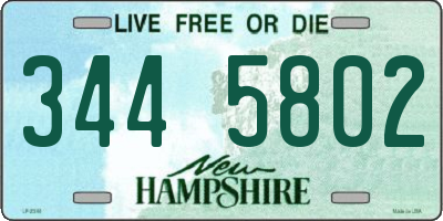 NH license plate 3445802