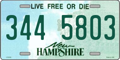 NH license plate 3445803
