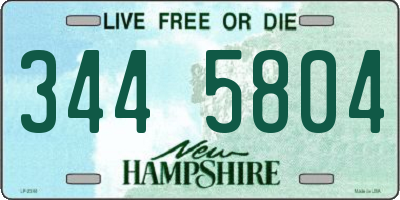 NH license plate 3445804
