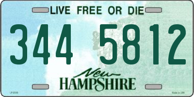 NH license plate 3445812