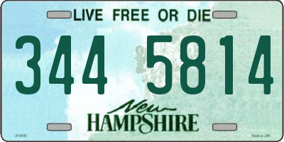 NH license plate 3445814