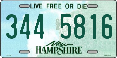 NH license plate 3445816