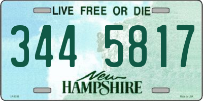 NH license plate 3445817