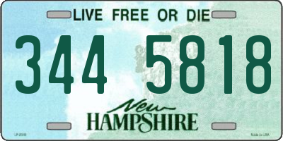 NH license plate 3445818