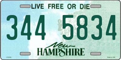 NH license plate 3445834
