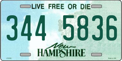 NH license plate 3445836