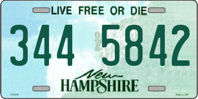 NH license plate 3445842