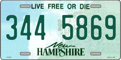 NH license plate 3445869