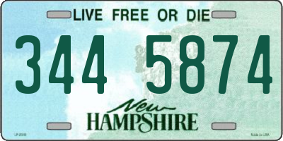 NH license plate 3445874