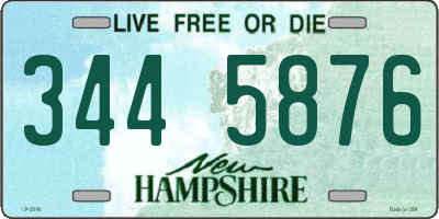 NH license plate 3445876