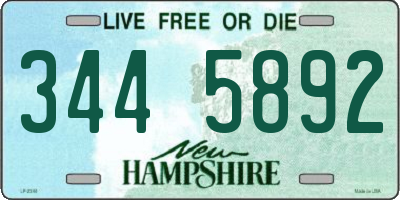 NH license plate 3445892