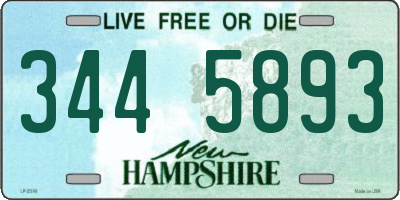 NH license plate 3445893