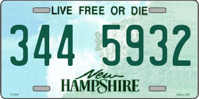 NH license plate 3445932