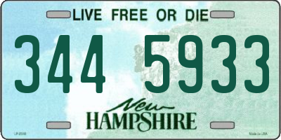 NH license plate 3445933