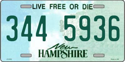 NH license plate 3445936