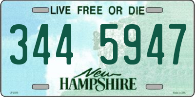 NH license plate 3445947