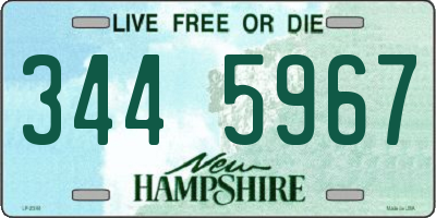 NH license plate 3445967