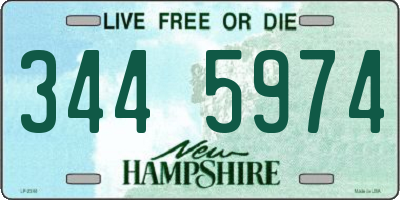NH license plate 3445974