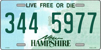 NH license plate 3445977