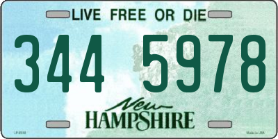 NH license plate 3445978