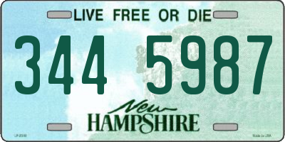 NH license plate 3445987