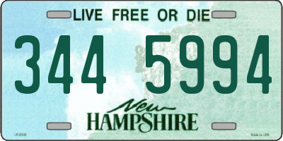 NH license plate 3445994