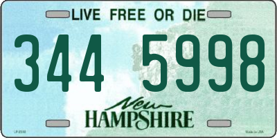 NH license plate 3445998