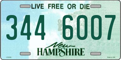 NH license plate 3446007