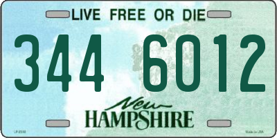 NH license plate 3446012