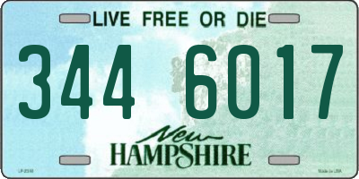 NH license plate 3446017