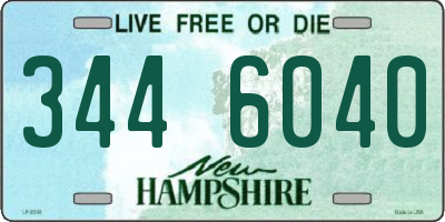NH license plate 3446040