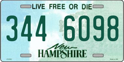 NH license plate 3446098