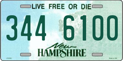 NH license plate 3446100
