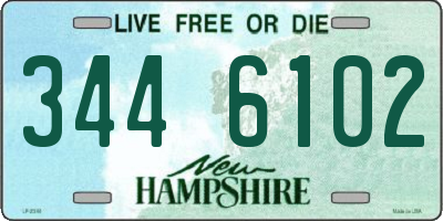 NH license plate 3446102