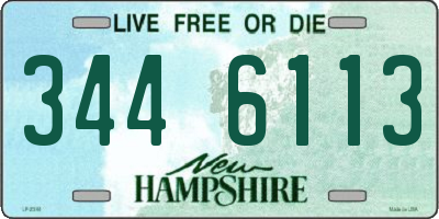 NH license plate 3446113