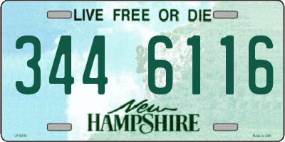 NH license plate 3446116