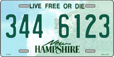 NH license plate 3446123