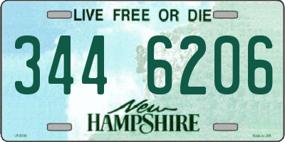 NH license plate 3446206