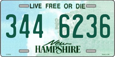 NH license plate 3446236