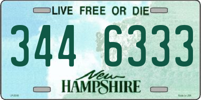 NH license plate 3446333