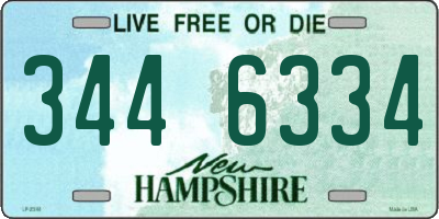 NH license plate 3446334