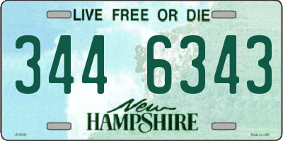 NH license plate 3446343