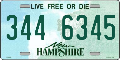 NH license plate 3446345