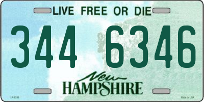 NH license plate 3446346