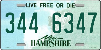 NH license plate 3446347