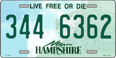 NH license plate 3446362